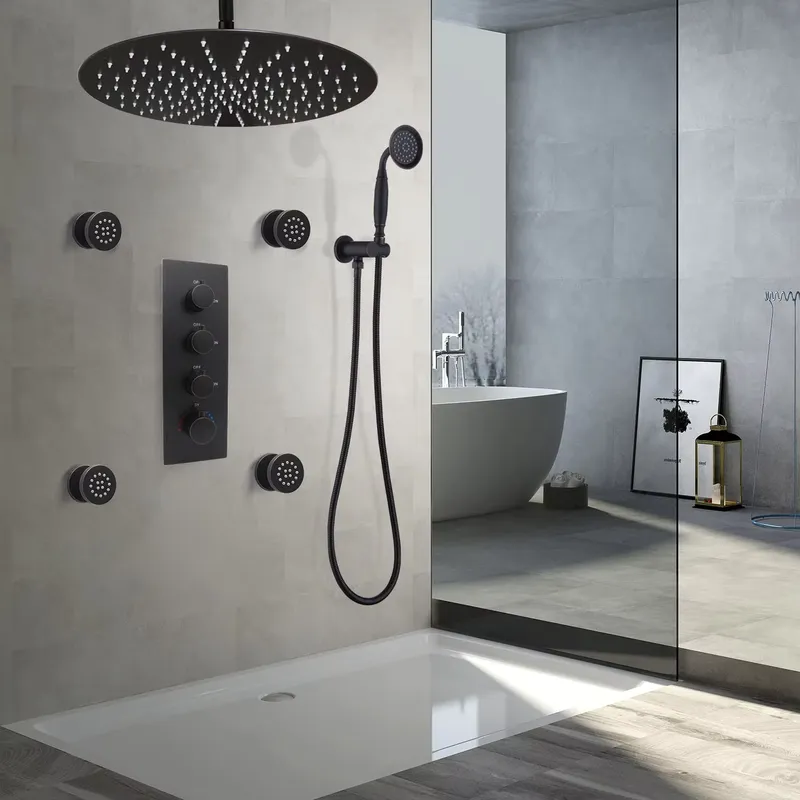Spa & Wellness Center Hotel Solverde - 4-Piece Matte Black Ceramic Adjustable Flow
